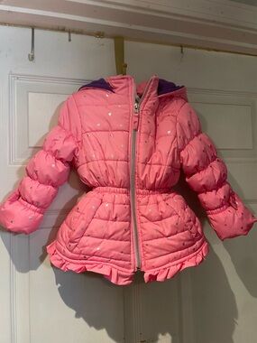 Pink Platinum Pink and Purple Girls Jacket with Flower Logo